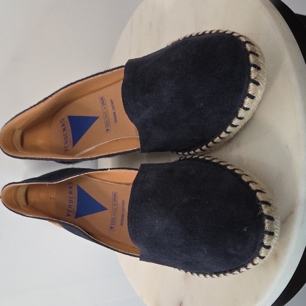 Verbenas Navy Suede Espadrille Wedge Shoes  Size 41 - Picture 2 of 5